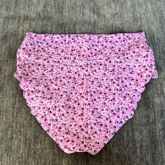 Land's End Swimsuit Set Tugless Tankini Scallop Trim  high waisted bottoms - Picture 10 of 12